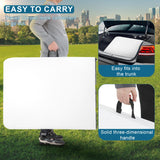 Ruesleag 8FT Folding Table Plastic Camping Table Portable Picnic Table for Easy Storage, Ideal for Outdoors Camping, Picnics, Parties Wedding & Indoor Events with Carrying Handle,White Ruesleag