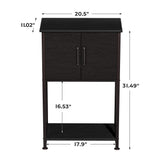 Herture 5-10 Gallon Fish Tank Stand, Metal Double Aquarium Stand with Cabinet for Fish Tank Accessories Storage, Heavy Duty 20.5" L* 11.02" W Tabletop, 500LBS Capacity Black PG06YGB Herture