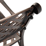 Balkene Home 61491 Patio Bench Cast Aluminum Lightweight Sturdy Bench Perfect for Relaxing Pause in Garden, Backyard Patio Basketweave Design - Antique Bronze Finish Patio Sense