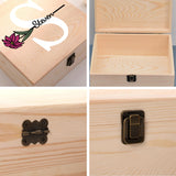 Personalized Wooden Keepsake Memory Box with Birth Flower & Name, Custom Wood Decorative Storage Box with Lids Customized Christmas Gift Box for Cooayyaooc