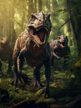 Yomiie 5D Diamond Art Painting Kits Dinosaur, Paint with Diamonds Art Forest Animals DIY Full Round Drill Kits, Embroidery Picture Rhinestone Diamond Crystal Craft Canvas Home Wall Decor 12x16 inch Yomiie