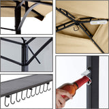 MASTERCANOPY 8 x 5 Grill Gazebo Outdoor BBQ Gazebo Canopy with 2 LED Lights (Khaki) MASTERCANOPY