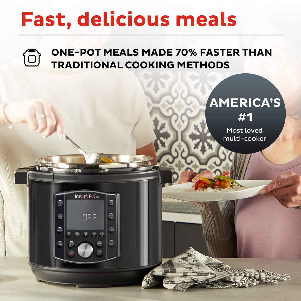 Instant Pot Pro (8 QT) 10-in-1 Pressure Cooker, Slow Cooker, Rice/Grain Cooker, Steamer, Sauté, Sous Vide, Yogurt Maker, Sterilizer, and Warmer, Includes App With Over 800 Recipes, Black Instant Pot