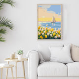 Framed Paint by Numbers Kit for Adults Beginner & Kids Age 8-12, Easy Flowers Adult Paint by Number Kits on Canvas, DIY Acrylic Watercolor Oil Paint by Number for Adults Landscape for Gift 8x12 Inch Possoco