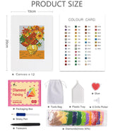 PeakLuv 12Pcs Small Diamond Art Kits Small Diamond Painting Kits, Classic Masterpiece Mini Diamond Art Kits for Beginners, Square Drill Mini Gem Painting 1-Hour Painting for Home Desktop Decor, 6X7in PeakLuv