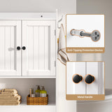 Gizoon Over The Toilet Storage Cabinet, 66''H Over Toilet Bathroom Organizer, Over Toilet Storage Cabinet with 2 Doors, Paper Holder and Racks, Adjustable Shelf, for Bathroom, Laundry, White Gizoon