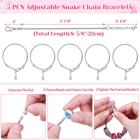 Acejoz 85 Pcs Charm Bracelet Making Kit, DIY Charm Bracelets Beads for Adults and Beginner Jewelry Making Kit Acejoz