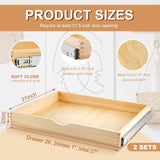 Menkxi 2 Set Pull out Tray Cabinet Organizer Wooden Pull out Drawers Organizer Slide out Pantry Shelf for Base Cabinet Kitchen Gentle Close Fully Assembled Storage Accessories(27'' X 21'' X 3") Menkxi