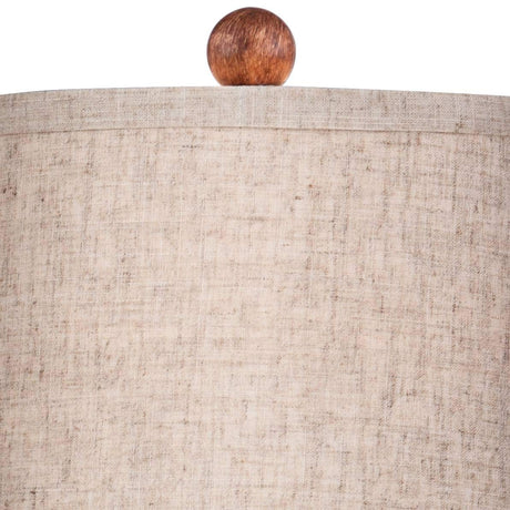 360 Lighting Fraiser Modern Accent Table Lamp 23 1/2" High Brown Faux Wood Tapered Column Oatmeal Drum Shade for Bedroom Living Room House Home Bedside Nightstand Office Entryway Kids Family 360 Lighting