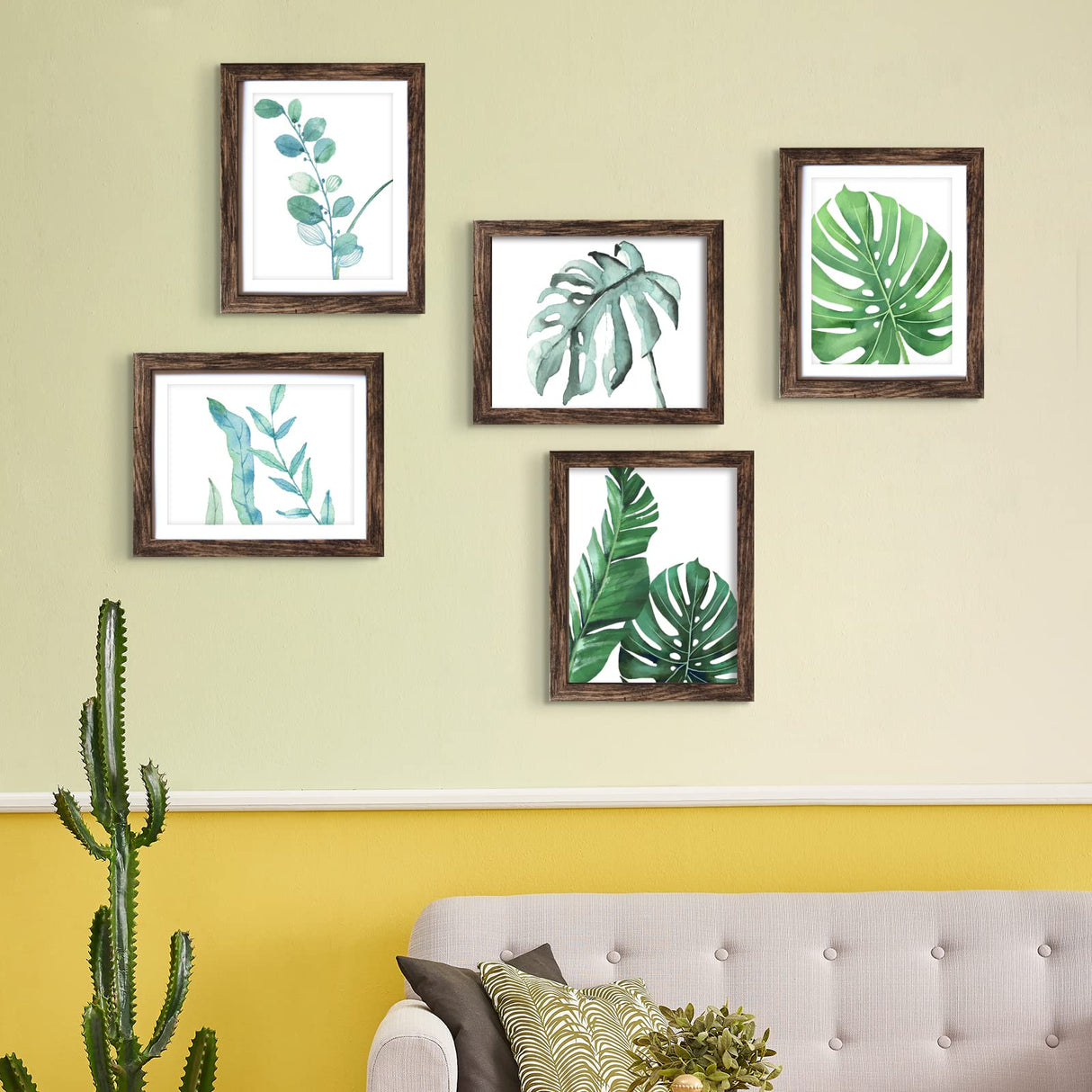 SESEAT 8x10 Picture Frames Rustic Brown with Mat Photo Frames 4 Packs for Tabletop or Wall SESEAT