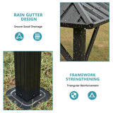 Aoxun 10'x10' Hardtop Gazebo, Galvanized Steel Outdoor Aluminum Single Top Canopy, Everlasting Metal Gazebo with Netting and Curtains, for Patio, Backyard and Deck Aoxun