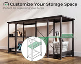 AODK 48 Inch Small Computer Desk with Power Outlets & Type-C, Home Table with Storage Shelves, Student Laptop PC Desks for Small Spaces Home Office Writing Desk, Kids Desk, Black AODK