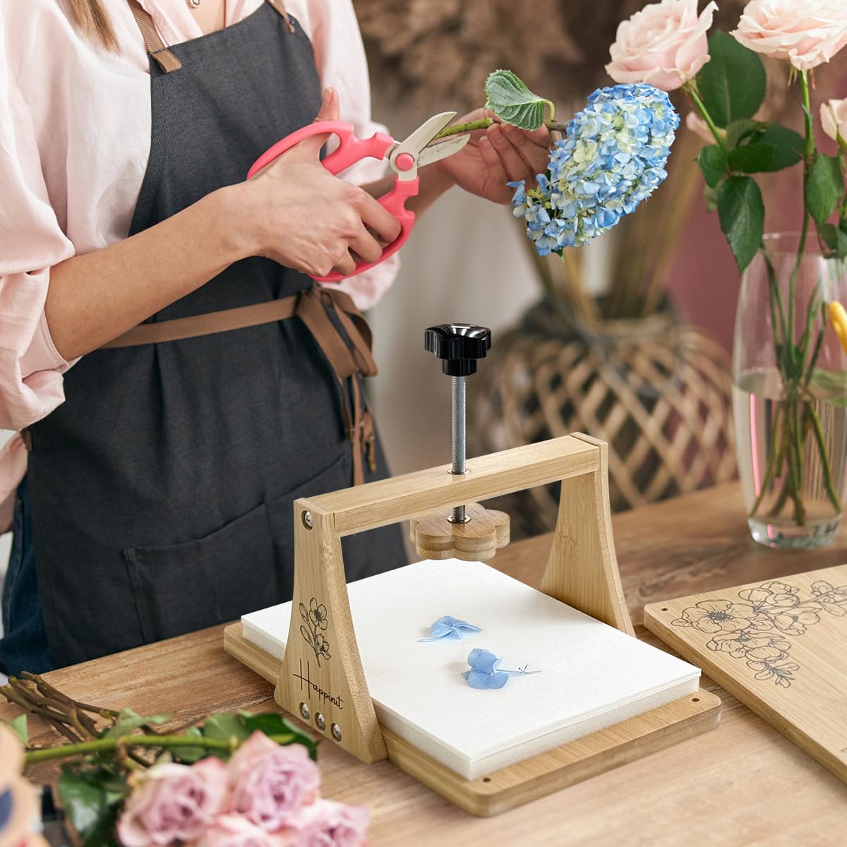 Happinit Large Flower Press Kit - 6 Layers 11" x7" Even Pressure for DIY Arts, Pressing for Adults, Dried Plant Preservation for Craft Lovers Happinit