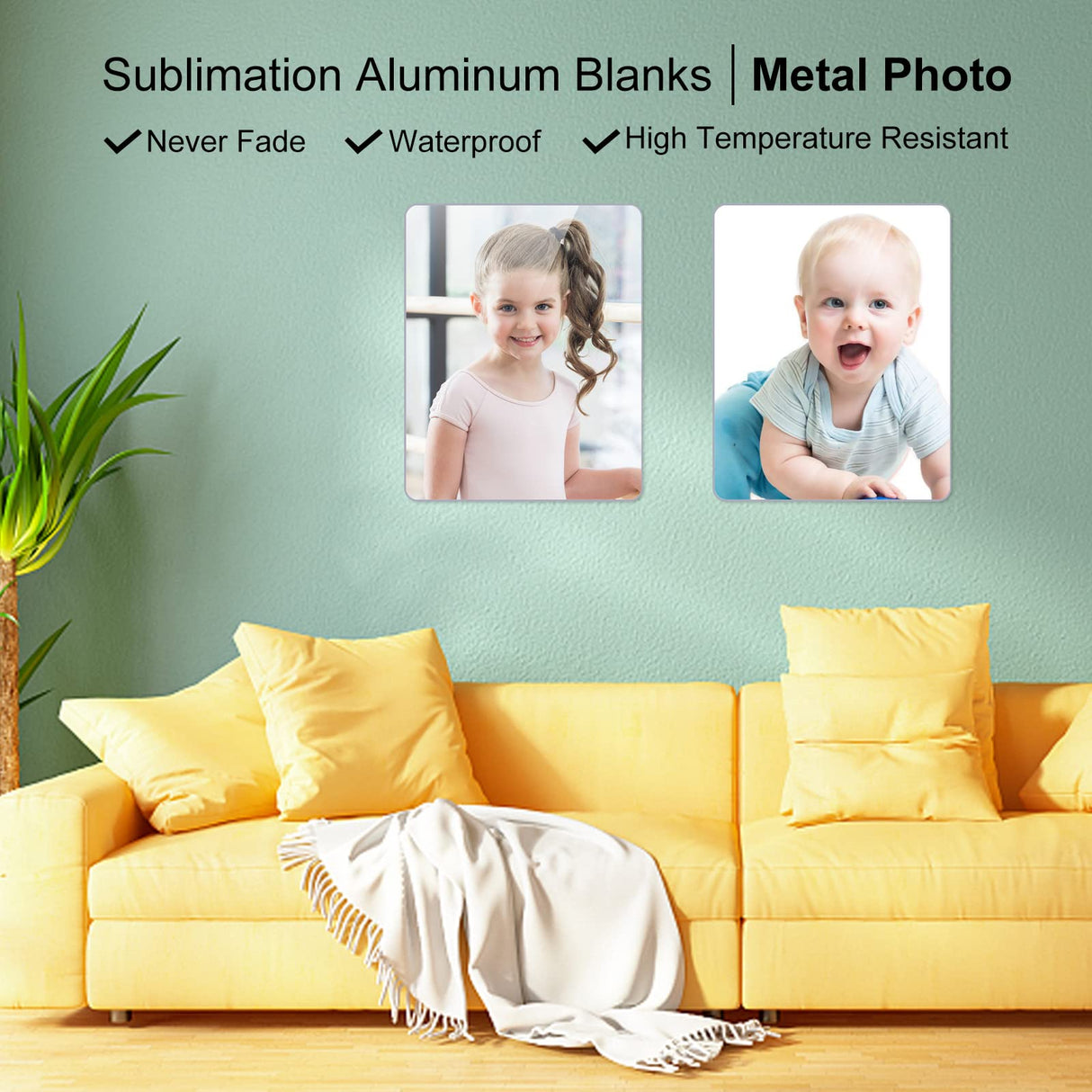 6 Pieces Aluminum Sublimation Blanks Sheet[8X10in] KSVZS Metal Blanks Sublimation Blanks,Metal Wall Frame Blanks Wall Decor for Bedroom,Living Room,Wedding,Family Pets,3+3 KSVZS