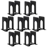 HappyHapi Book Ends, Book Ends Metal Bookends for Shelves,14 Pcs Book End to Hold Books Heavy Duty,Black Non-Skid Bookend,Book Holder Stopper for Shelf Office Home,6.5 x 5.7 x 4.9(7 Pairs, Large) HappyHapi