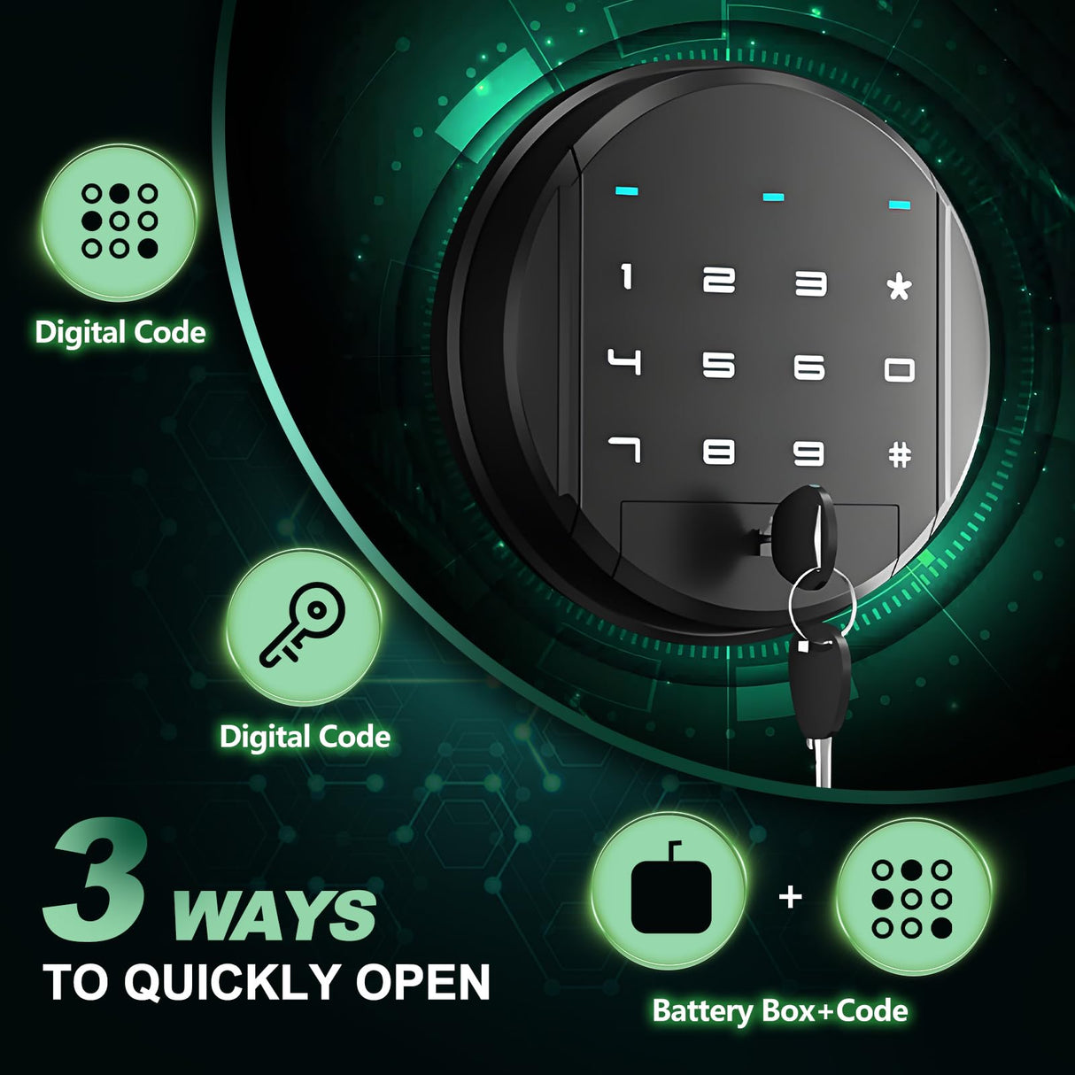 Yiosotne 3-4 Digital Long Gun Safe for Rifle and Shotguns(with/Without Scope), Quick Access Rifle Safe for Home Rifle and Pistols with Alarm&Mute Mode,Gun Cabinet with Adjustable Gun Rack Yiosotne