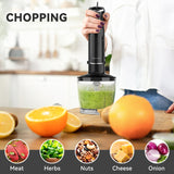 Immersion Blender Handheld Hand Blender, 1000W 5 in 1 Hand Mixer Stick, BPA-Free 12 Speed Handheld Blender 304 Stainless, Mixing Beaker, Chopper, Whisk, Milk Frother, Soup, Smoothies, Baby Food, Sauce Abuler