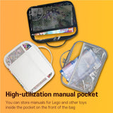 holay 4 Packs PVC Zippered Blocks Set, Toy, Clay, Board game Storage Organizer Case (Name Tag, Manual Pocket) (Black, Large) holay