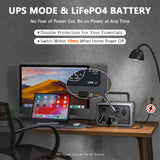 ALLWEI Portable Power Station 500W, 512Wh LiFePO4 Battery, UPS Function, 2.5Hrs Fast Charge, 3 AC Outlets(Surge 1000W), Solar Generator for Outdoor Camping RV CPAP Home Emergency ALLWEI