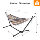 ONCLOUD Heavy Duty 550 LBS Double Hammock with Stand Included with Portable Carrying Bag, Upgraded 2 Person Hammock with Frame for Outdoors & Indoors, Series TDCTZ2 - Desert Stripe ONCLOUD