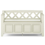 Amherst Solid Wood 48-Inch Entryway Storage Bench in Antique White SIMPLIHOME