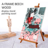 Falling in Art Beechwood 25" Tabletop Easel Display Stand for Painting - Holding Canvas Up to 22 1/2 Inches High, A-Frame Artist Tripod with Rubber Feet, Portable Photo and Sign Holder Falling in Art