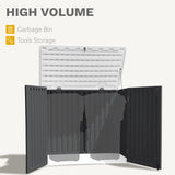 DWVO Outdoor Weather-Resistant Horizontal Storage Shed, 35 Cu Ft Capacity, Lockable and Waterproof, Suitable for Storing Garden Tools, Dark Gray DWVO