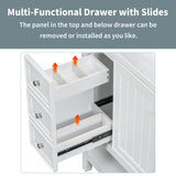 Harper & Bright Designs 36" Bathroom Vanity with Sink, Free Standing Single Basin Vanity Set with One Cabinet and Three Drawers, Wooden Bathroom Cabinet with Ceramic Sink for Bathroom, White Harper & Bright Designs