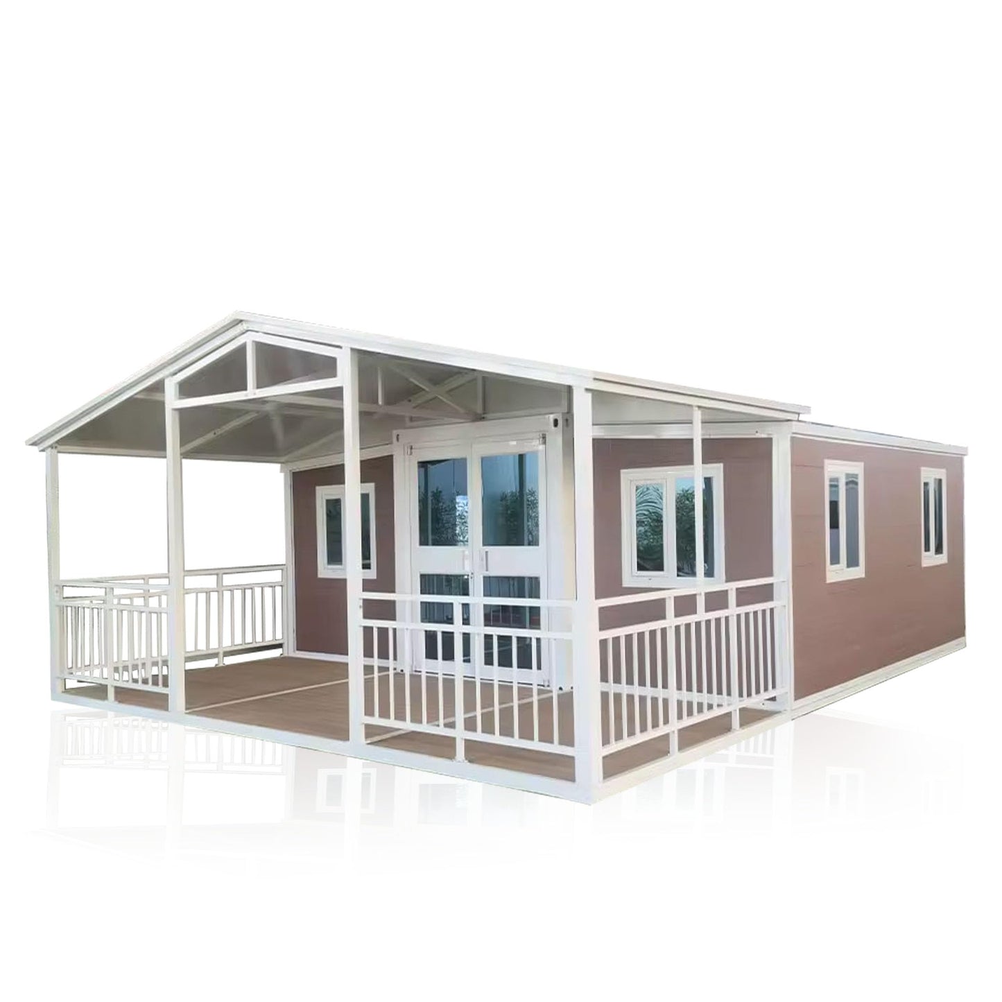 NASIDA Portable Prefab tiny house, small house to live in with 2 Bedroom,kitchen &1 Bathroom with patio 2m optional, container home like foldable house, backyard tiny house, Expandable house. - WoodArtSupply