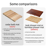 bingaai Cedar Wood Shower Mat, Cedar Wooden Bath Mats, Small Wood Bath Mat 20 x 13 in, Shower Stall Mat Non-Slip for Bathroom Bathtub Spa Sauna Garden Home, Wooden Floor Mat for Indoor and Outdoor bingaai