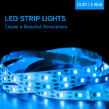 WAMPAT LED Mid-Century Modern TV Stand for TVs up to 60 inch Flat Screen Wood TV Console Media Cabinet with Storage, Home Entertainment Center in White and Oak for Living Room Bedroom, 55 inch WAMPAT