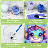 Reivworl Paint by Numbers Kit for Kids with Frame and Easel, Dragon Paint by Number Kids Age 5-8-12, Paint by Numbers Gifts and Home Decor (8X8 Inch) Reivworl