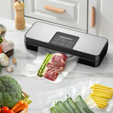 SPACEKEY Vacuum Sealer Machine, 85Kpa Food Sealer with Bag Roll Storage Space, 8-in-1 Food Vacuum Machine, Pulse Function, Dry&Moist Modes, Built in Cutter, Bag Roll included, Silver Spacekey