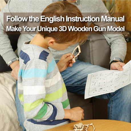 ROKR 3D Wooden Puzzle DIY Building Toys Mechanical Model - Multi-Player Game with Wood Targets &Rubber Bands, Gifts for Adults ROKR