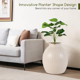 Tangkula Hidden Litter Box Plant, Cat Litter Box Enclosure Furniture with Odor Removal System, 4 Modes Lights, Artificial Plant, Pebbles, Door, Scoop, Planter Litter Box for Large Cats, Easy to Clean Tangkula