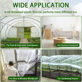 LSGCQ 6 mil Greenhouse Plastic Film Sheeting Cover 25 x 40 Ft UV Resistant Clear Polyethylene Film Green House Hoop Farm Plastic Cover for Gardening, Farming, Agriculture LSGCQ
