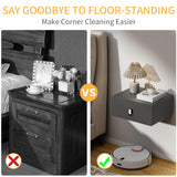 VICITON Modern Floating Nightstand with Solid Wood Drawer, Wall Mounted Bedside Table for Bedroom (Dark Gray, Small) VICITON