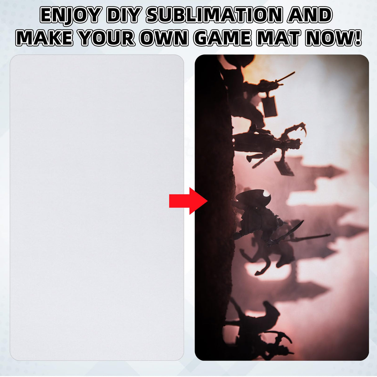 4 Pcs Card Game Mats 14 x 24 Inch Playmat Sublimation Blanks Playmat Smooth Card Playing Mat for Board Games, and Collectible Card Playing (White) Yexiya