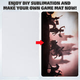 4 Pcs Card Game Mats 14 x 24 Inch Playmat Sublimation Blanks Playmat Smooth Card Playing Mat for Board Games, and Collectible Card Playing (White) Yexiya