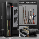 HEANVO 2-3 Rifle Safe, Small Gun Safe for Home Rifles and Pistols, Quick Access Gun Safe for Guns with Alarm System, Home Gun Security Cabinet with Digital Keypad, Gun Locker for Shotgun Firearms HEANVO