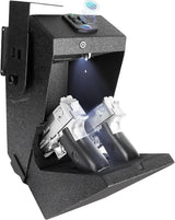 【2 guns capacity】 GUN Safe Biometric Pistol Safe Drop Down Handgun Safe Wall Mounted Double Gun Safe for Handgun with Fingerprint Passcode Key 3 Ways Quick Access Car Gun Safe for Desk,Nightstand EVESKY