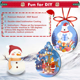 Sublimation Ornament Blanks Bulk, Cridoz 20 Pieces Sublimation Blanks Ornaments with Red Ribbon Double-Side MDF Personalized Blanks for Christmas Day and Halloween Day Decor cridoz