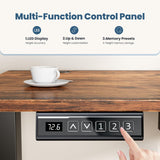 Sweetcrispy Electric Standing Desk Adjustable Height, 55x24 Inch Sit Stand Up Home Office Desks Computer Workstation PC Work Table with 3 Memory Preset Splice Wood Board Metal Frame, Rustic Sweetcrispy