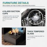 Ophelian 8 Piece Wicker Patio Furniture Set with Fire Pit Table, Rattan Outdoor Sectional Sofa, Patio Couch Set for Backyard, Garden, Deck (Coffee/Peacock Blue) Ophelian