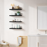 Bellsal Floating Shelves for Wall, Black Engineered Wood Wall Shelf Set of 4, 16" Wall Mounted Floating Shelf for Kitchen, Living Room, Bedroom, Bathroom Storage, Book Shelf for Home Decor Bellsal