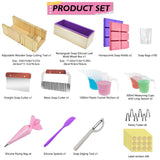 Artcome Soap Making Kit - Complete DIY Soap Making Supplies with 42oz Silicone Loaf Mold, Wooden Cutting Tools, Honeycomb Molds, Measuring Cups & More for Crafting Handmade Soaps - Ideal for Gift Artcome