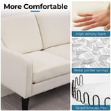 VINGLI Loveseat 53" Small Couch Loveseat Sofas for Living Room Mid Century Modern Sofa Couch Beige Love Seat Couches with Scooped Arms for Small Spaces, Bedroom, Apartment, Studio VINGLI