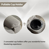 CANMOV Dual Motor Power Lift Recliner Chair for Elderly, 27" Extra-Wide Seat 450 lbs Weight Capacity Infinite Position Adjustment, with Heated Massage, Cup Holders and USB Port, Grey Fabric CANMOV