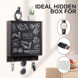 MOCAS Hidden Gun Storage, Hidden Wall Gun Safe Pistol Rack Shelf with 3 Hooks for Secret Decor Concealment Furniture, Art Storage Cabinet Wooden Storage Shelves Indoor Picture Frame(Black) MOCAS