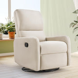 Jocisland Swivel Rocker Recliner Chair for Adults, Nursery Rocking Reclining with High Back, Small Glider for Small Spaces/Living Room/Bedroom/Nursing, Beige Line Jocisland